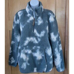 Sherpa Fleece Pullover Sweatshirt W Quarter Zip soft warm cottagecore fairycore